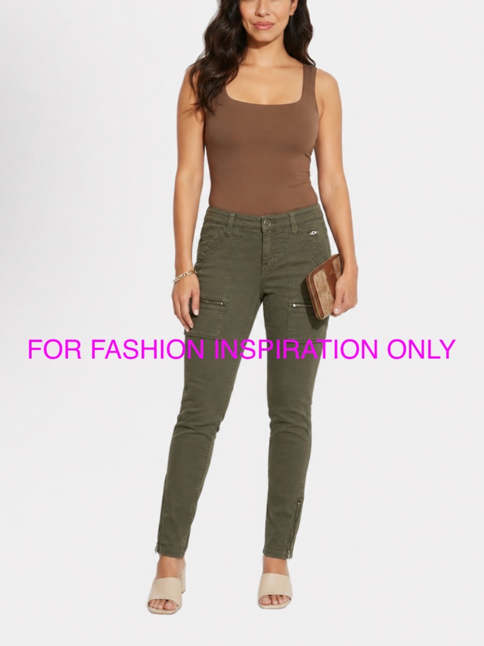 NWT $218 Joie “Park Skinny” Cargo Pants Womens Size 25 Green Fatigue Zip Utility